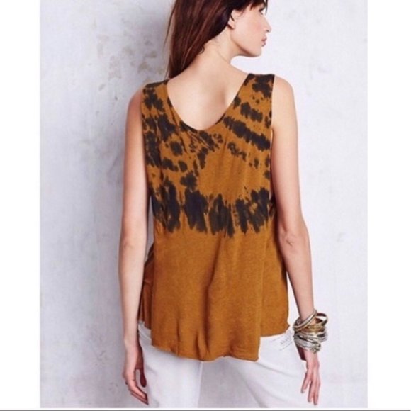 Free People Brown Rust Black Flowy Tank Top S P - Picture 3 of 3